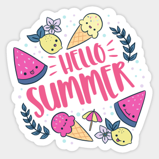 Hello summer a fun summer vacation gifts Sticker